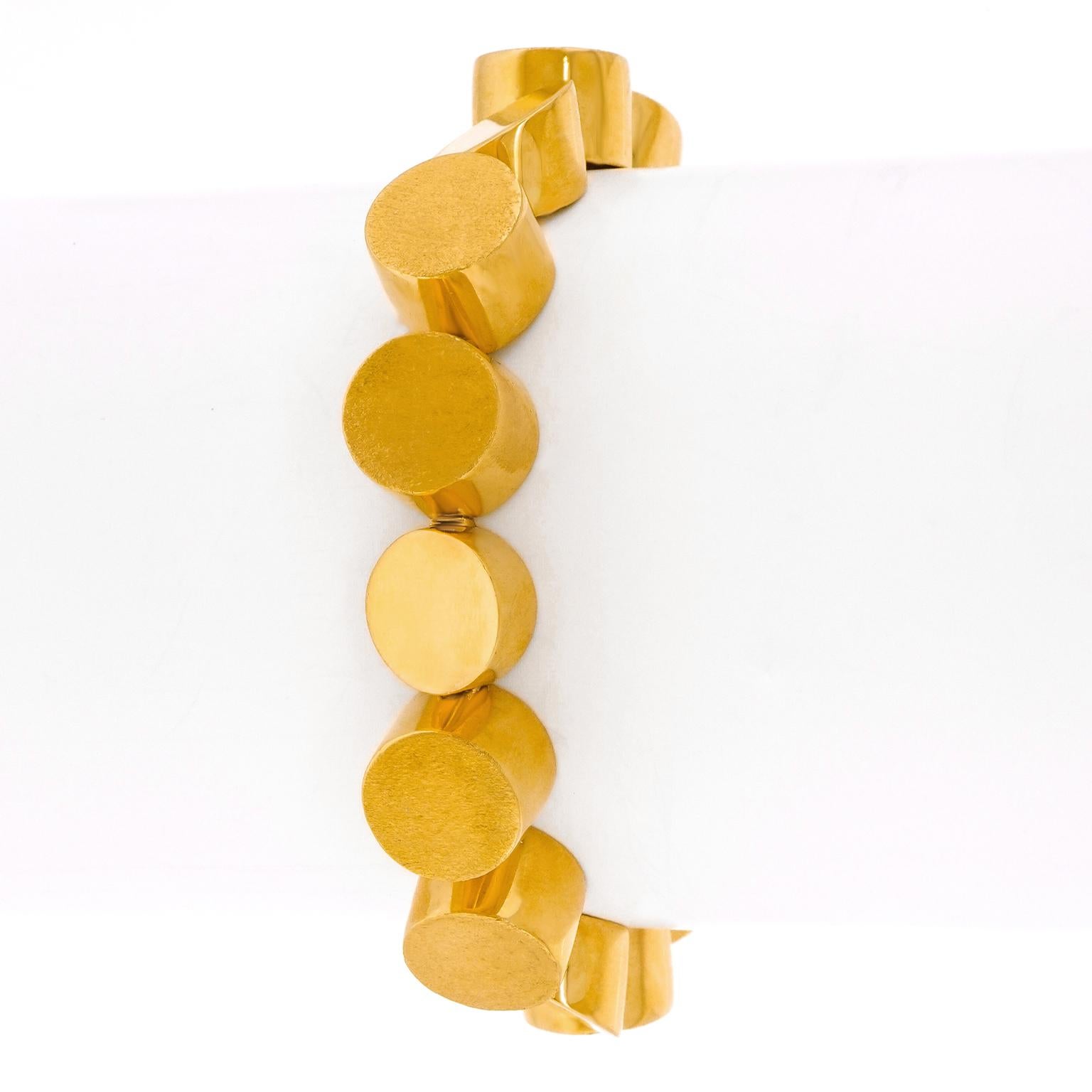 Modernist Fab Seventies Gold Bracelet by Gunter Krauss For Sale