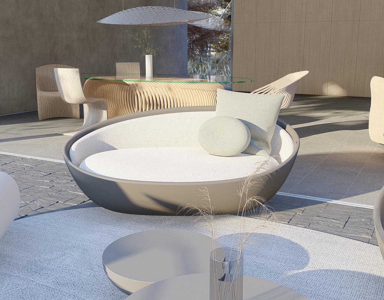 The Faba Loveseat is a beautifully crafted, contemporary seating piece that combines modern design with the durability of fiberglass. Made from high-quality fiberglass, this loveseat is not only lightweight but also incredibly strong and resilient,