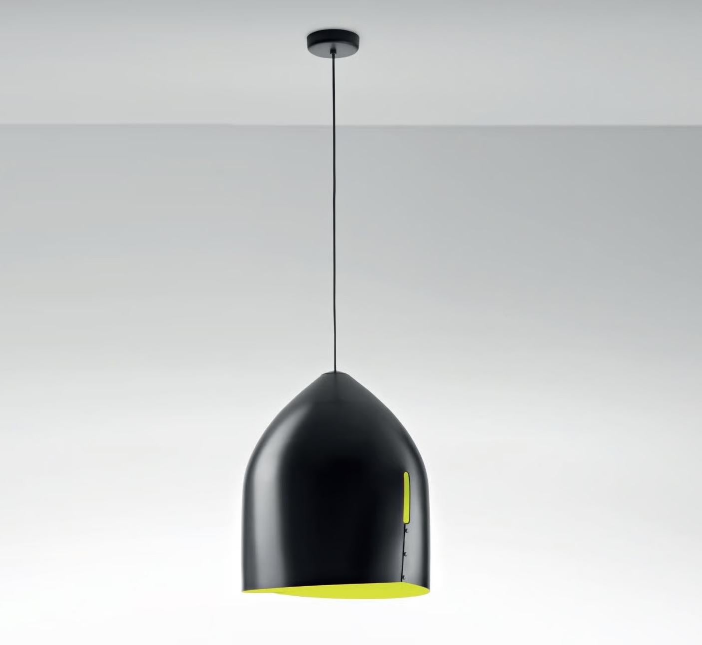Italian Fabbian - Oru F25 Pendant Lamp - Green/Black For Sale