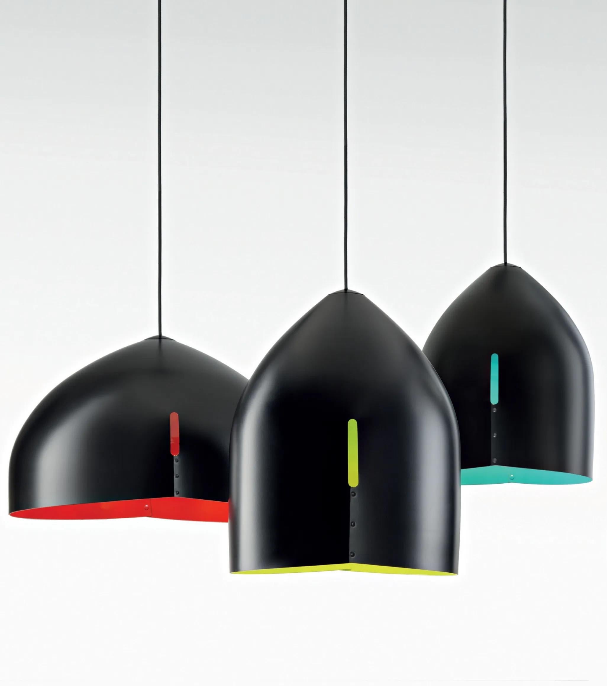 Italian Fabbian - Oru F25 Pendant Lamp - Light blue/Black For Sale