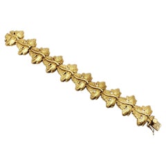 Fabbrini 18K Yellow Gold Grape Leaf Link Bracelet