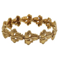 Fabbrini 18K Yellow Gold Grape Leaf Link Bracelet