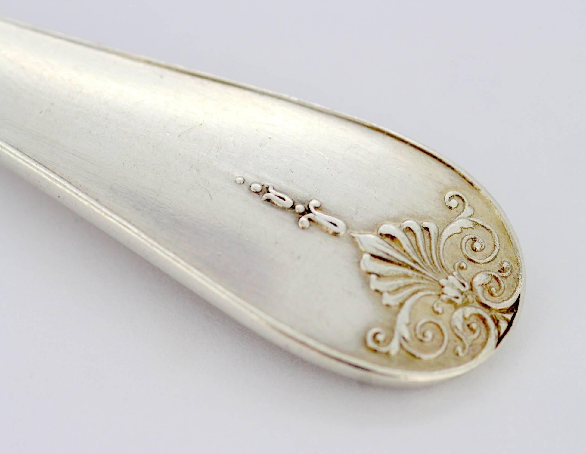 Fabergé, Antique Solid Silver Coffee Spoon, 1870s In Excellent Condition In Braintree, GB
