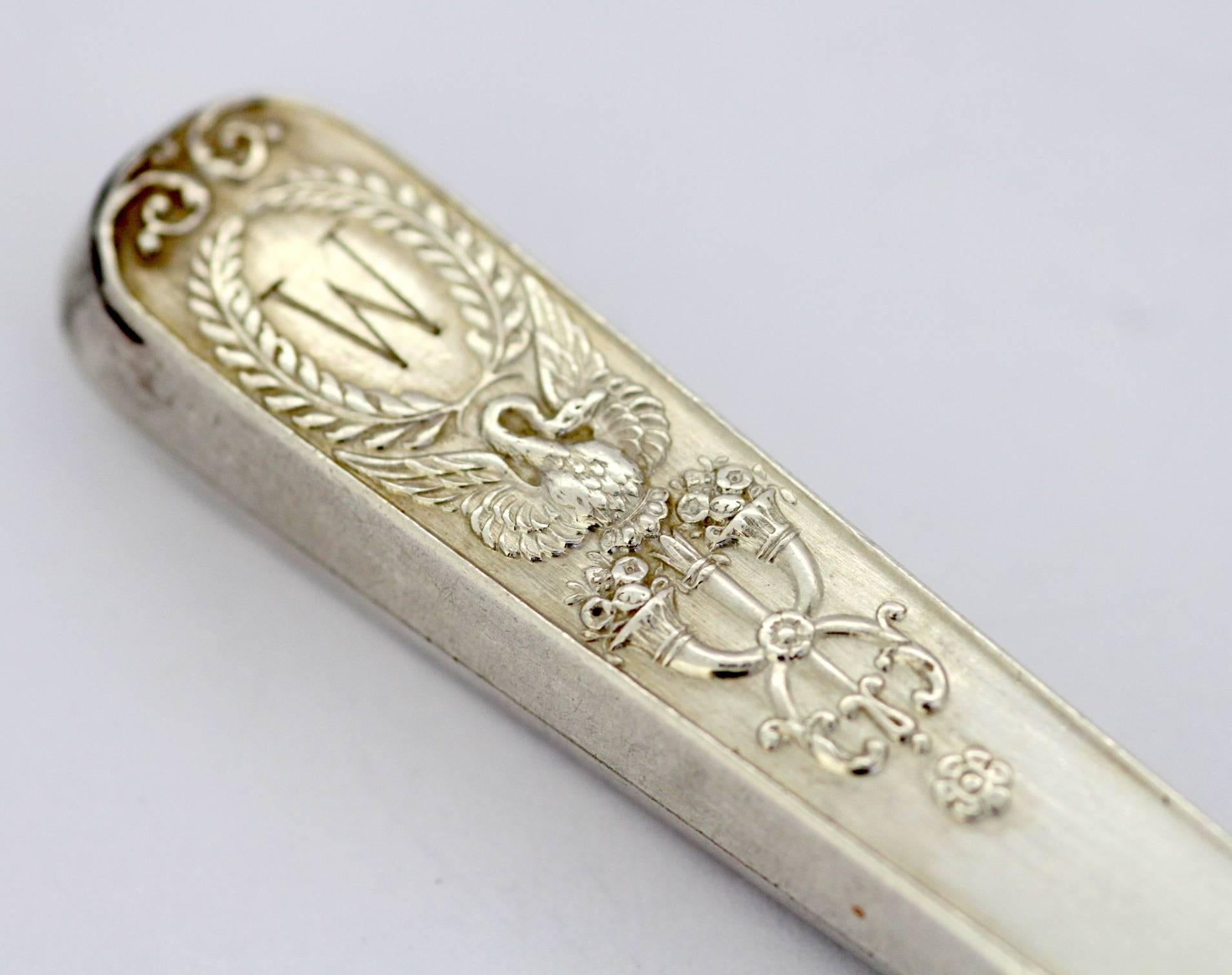 Fabergé, Antique Solid Silver Fork with Initials, circa 1870s In Excellent Condition In Braintree, GB