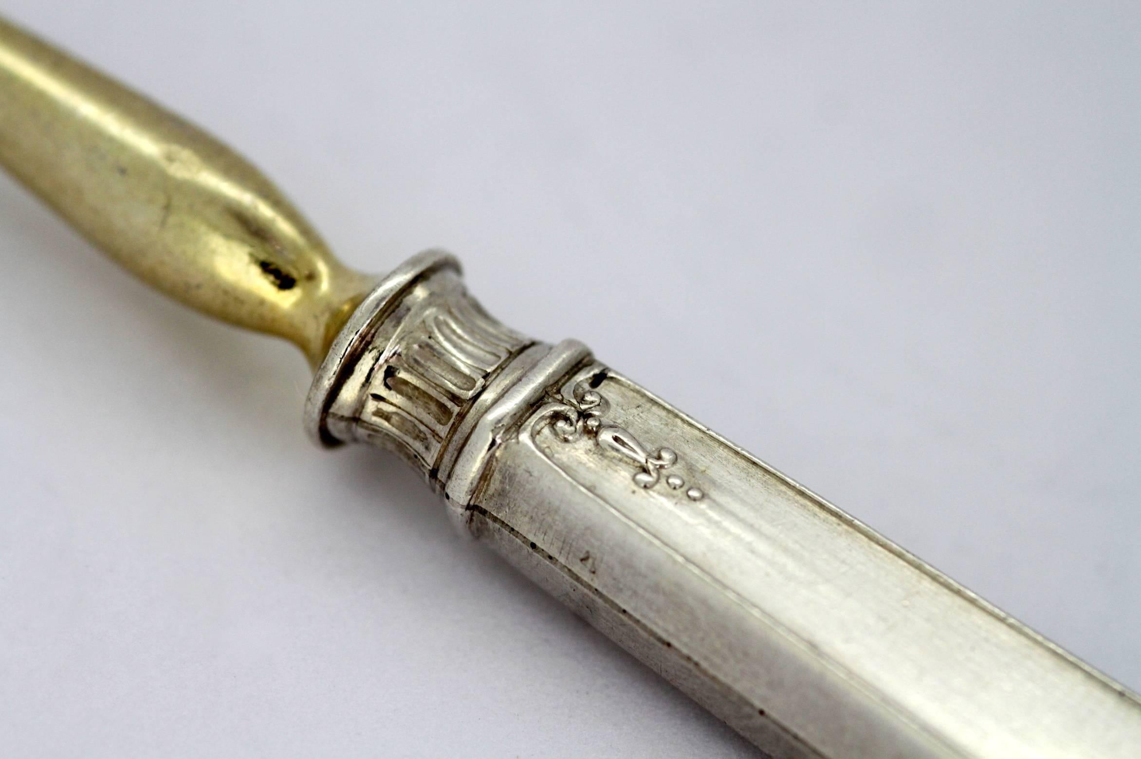Fabergé, Antique Solid Silver Fork with Initials, circa 1870s 1