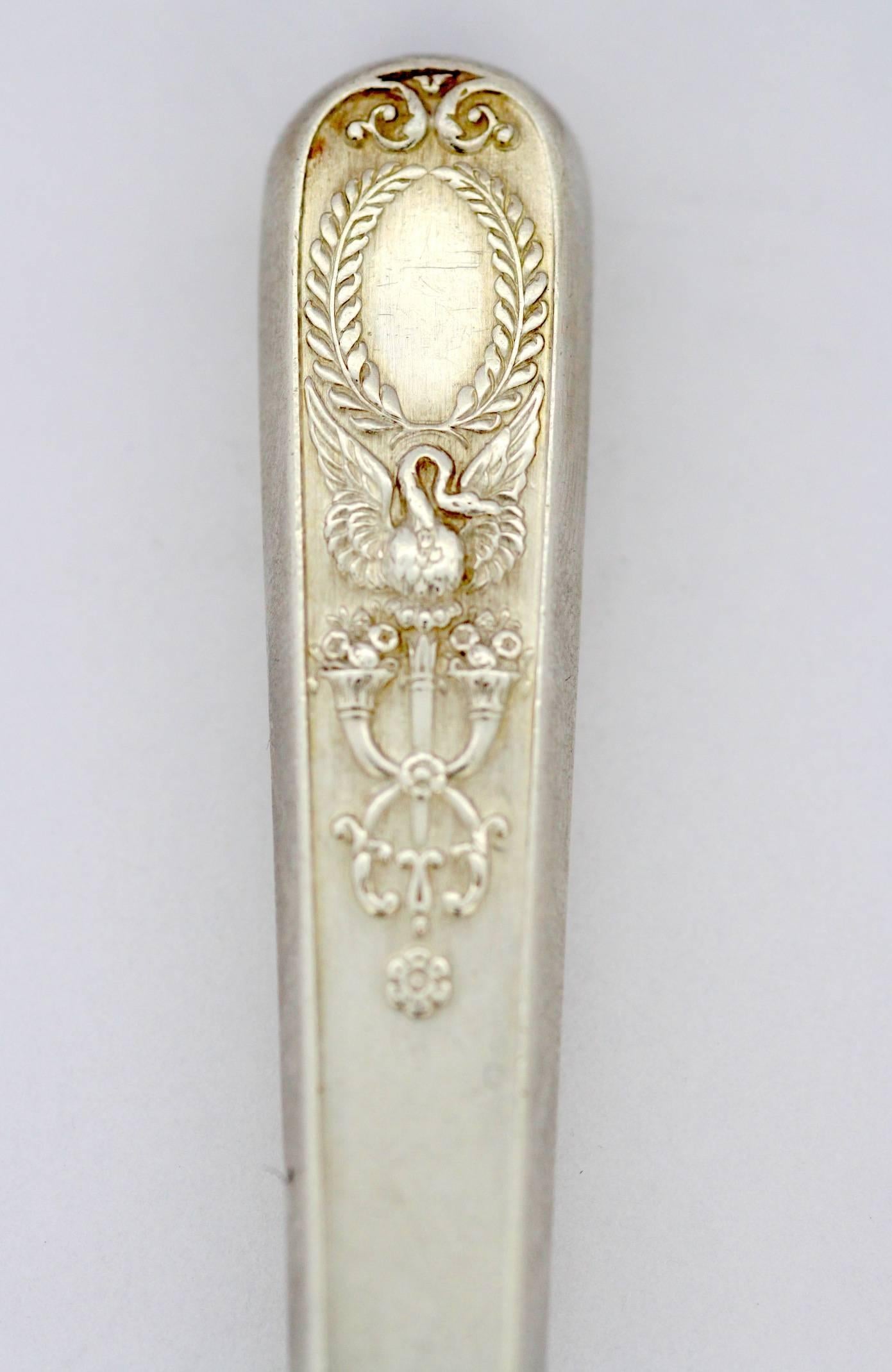Fabergé, Antique Solid Silver Fork with Initials, circa 1870s 4