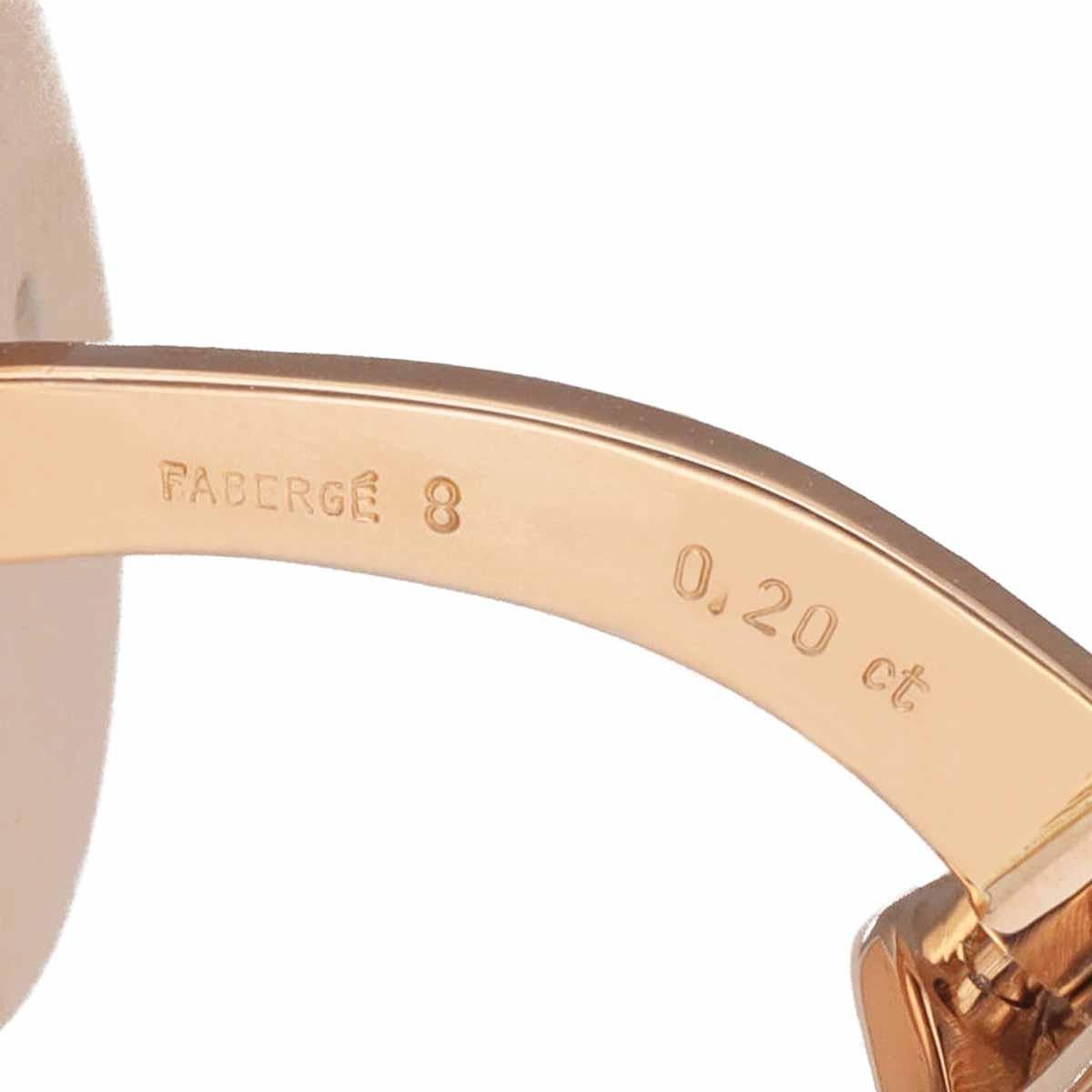 Round Cut FABERGE 0.20ct Sapphire 18K Pink Gold White Gold Cufflinks For Sale