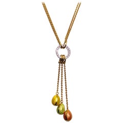 Fabergé, collier pendentif œuf en or 18 carats, émail et diamants, certificat