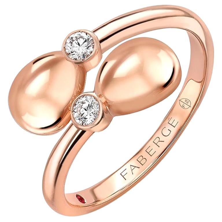 Fabergé Essence Rose Gold Crossover Ring For Sale
