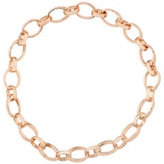 Fabergé 18 Karat Rose Gold Chunky Chain Bracelet for Charms, US Clients