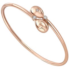 Fabergé 18K Rose Gold Crossover Bracelet w/ I Love You Engraving, US Clients