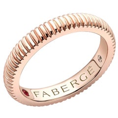 Fabergé 18 Karat Rose Gold Fluted Wedding Band Ring, US Clients