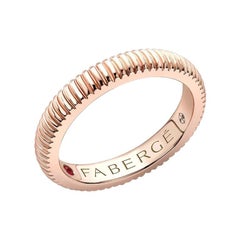 Fabergé 18 Karat Rose Gold Fluted Wedding Band Ring