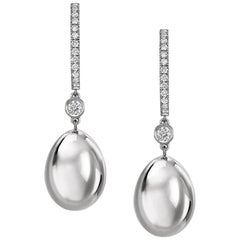 Fabergé Essence White Gold Diamond Set Egg Drop Earrings