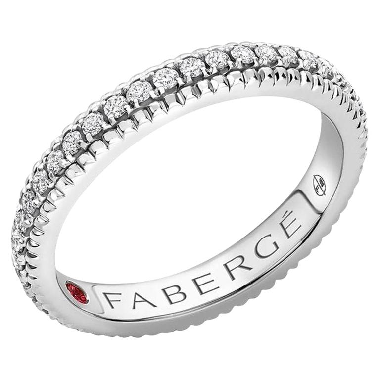 Fabergé Colours of Love White Gold Diamond Set Fluted Ring