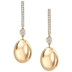 Fabergé 18 Karat Yellow Gold Earrings with Diamonds, US Clients