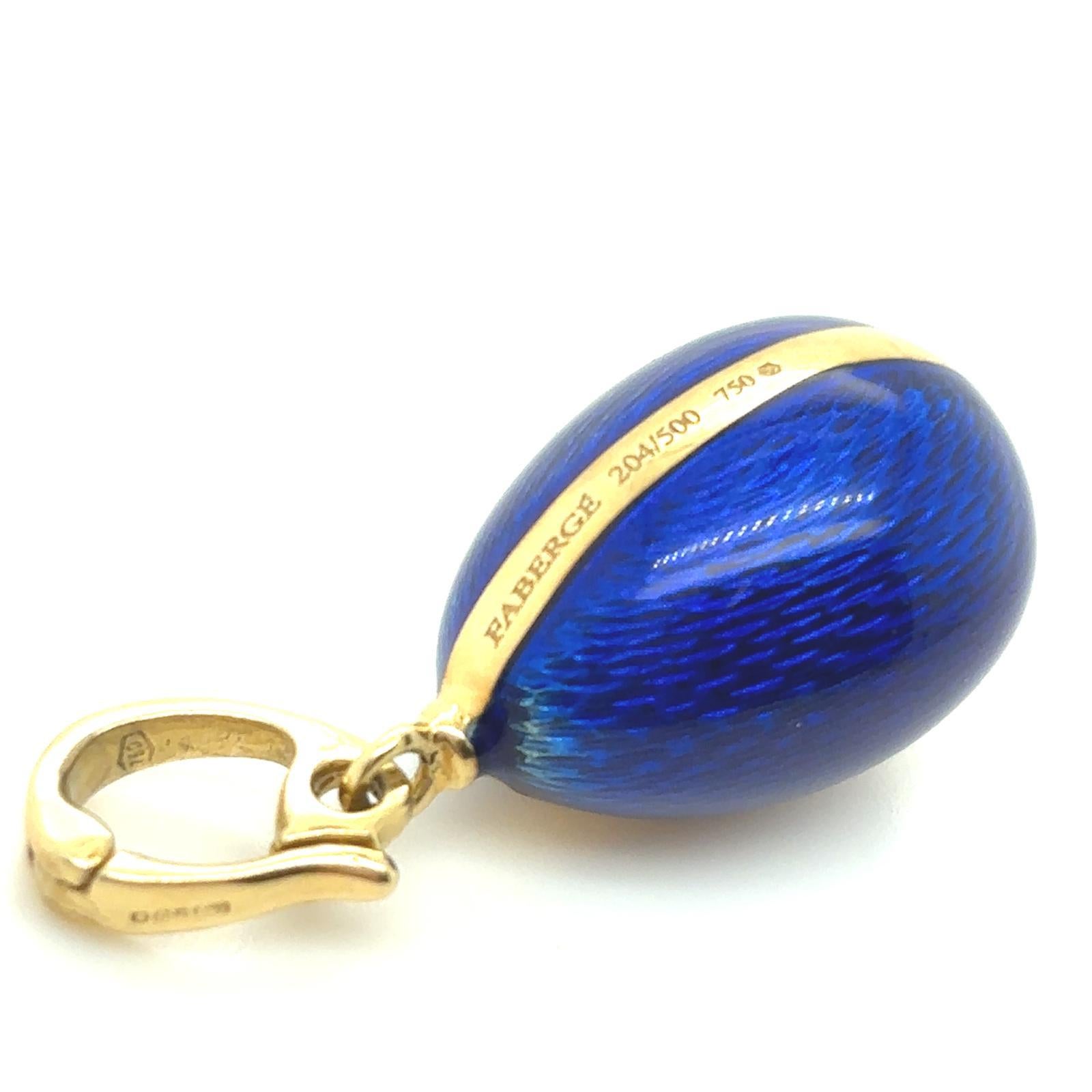 Fabergé 18 Karat Yellow Gold Enamel Egg Pendant 5