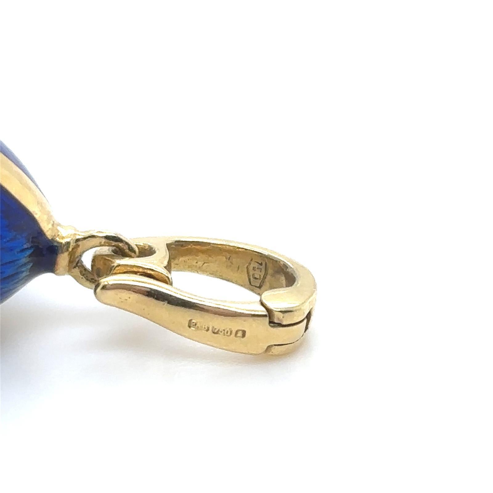 Fabergé 18 Karat Yellow Gold Enamel Egg Pendant 7