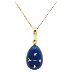 Fabergé 18 Karat Yellow Gold Enamel Egg Pendant