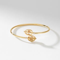 Fabergé 1842 Yellow Gold Diamond Egg Crossover Bracelet