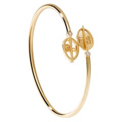 Fabergé 1842 Yellow Gold Diamond Egg Crossover Bracelet