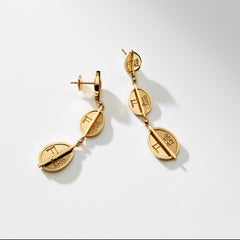 Fabergé 1842 Yellow Gold Egg Drop Earrings