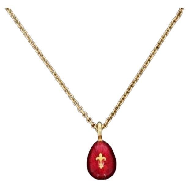 Faberge 18 Carat Yellow Gold Egg Pendant F2172AR For Sale