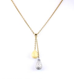 Faberge 18 Karat Gold and Diamond Egg Necklace