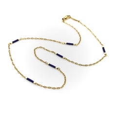 Fabergé 18K Gold Mariners Link Chain with Guilloché Enamel Stations