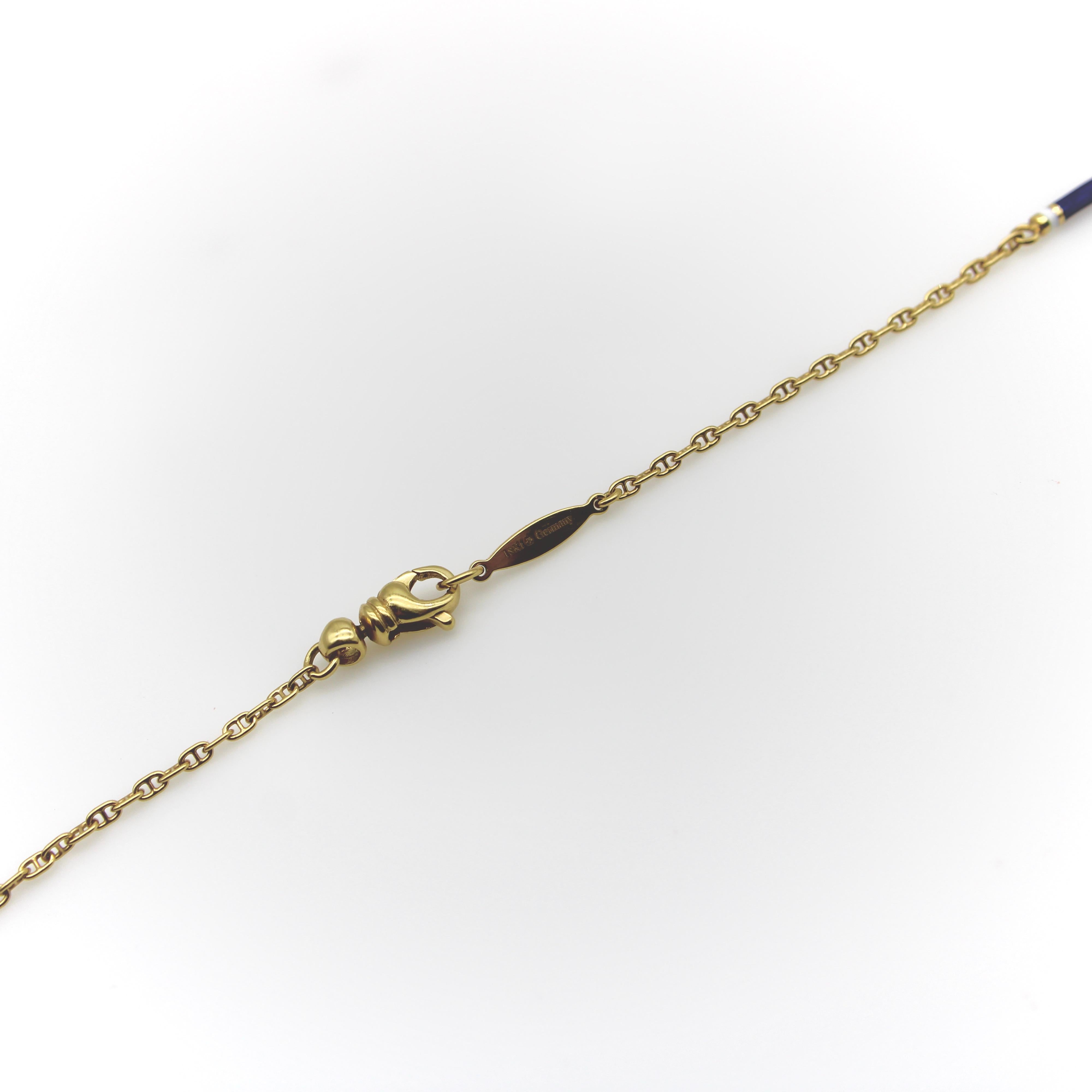 Fabergé 18K Gold Mariners Link Chain with Guilloché Enamel Stations  3