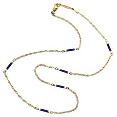 Fabergé 18K Gold Mariners Link Chain with Guilloché Enamel Stations