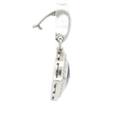 Fabergé 18k White Gold 0.58ctw Diamond w/ Blue Enamel Work Enhancer Bail Pendant