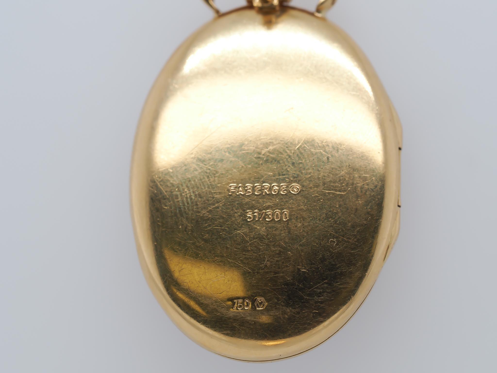 Faberge 18K Yellow Gold and Diamond Fleur De Lis Necklace and Pendant Locket For Sale 7