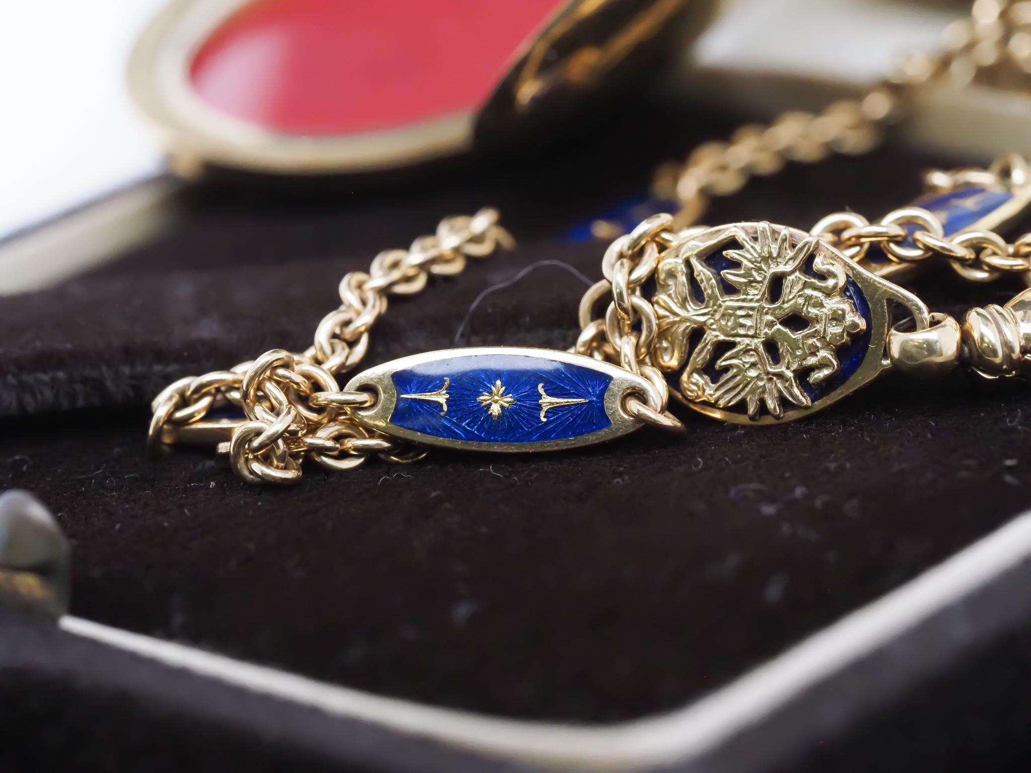 Brilliant Cut Faberge 18K Yellow Gold and Diamond Fleur De Lis Necklace and Pendant Locket For Sale