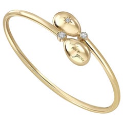 Fabergé 18k Yellow Gold Crossover Bracelet with I Love You Engraving, US Clients
