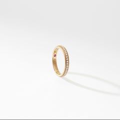 Fabergé 18k Yellow Gold Diamond Set Fluted Band Ring