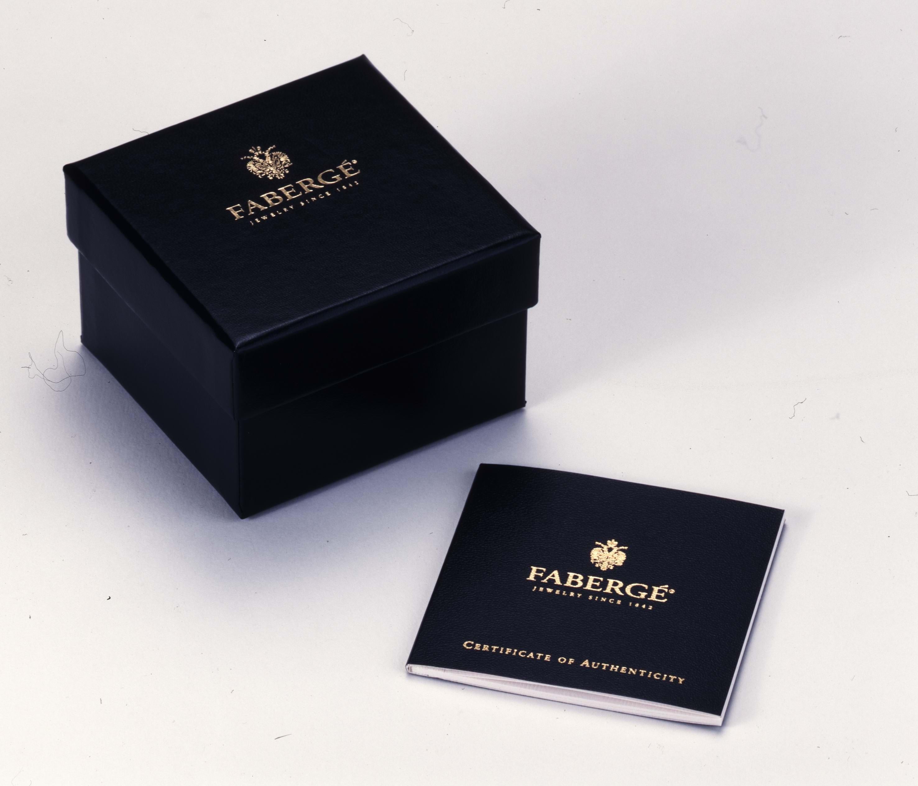 Fabergé Enamel Pendant Necklace 18k Yellow Gold 19 Diamonds 0.215 ct G/IF For Sale 3