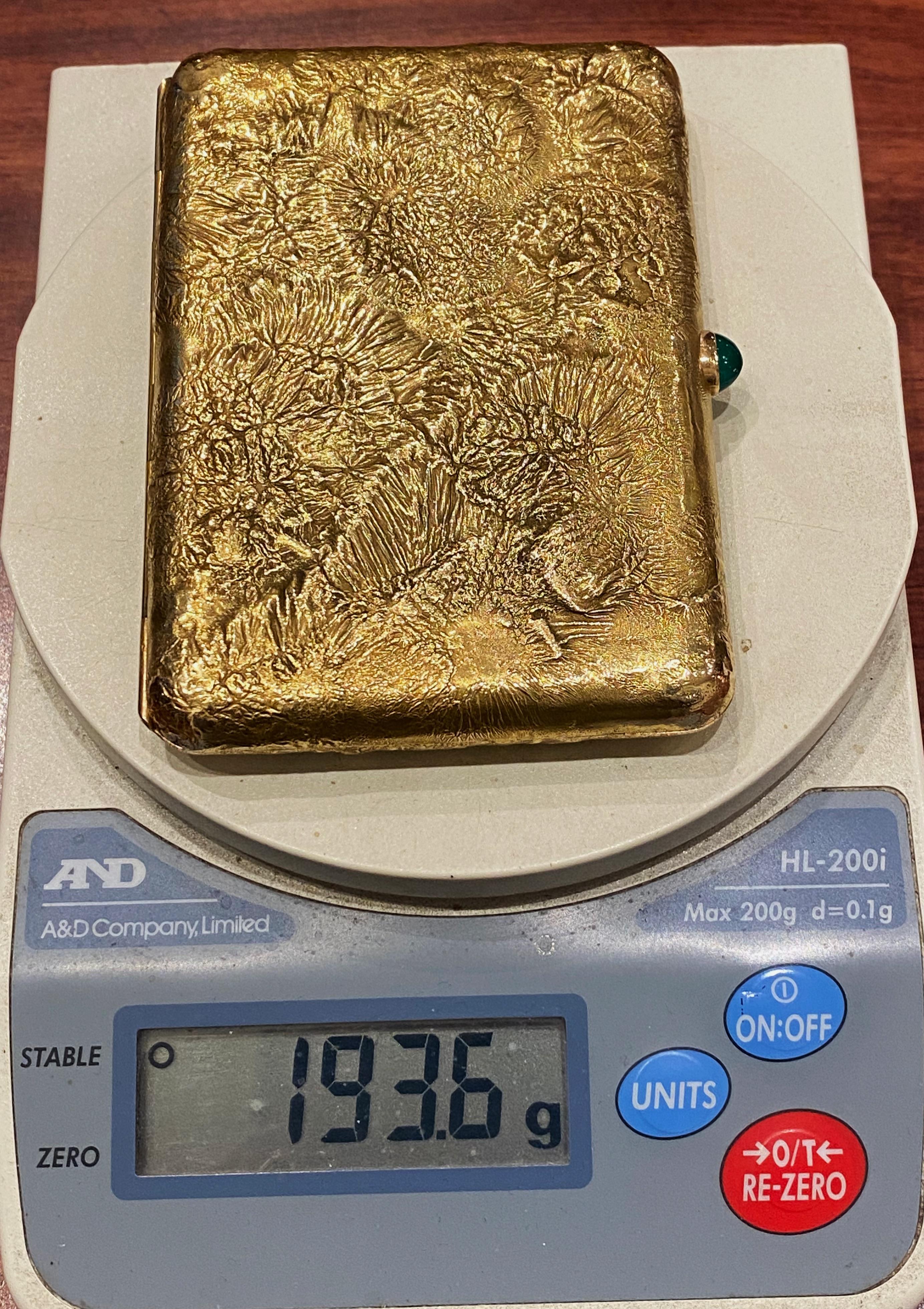 Fabergé 56 (14ct) Gold Samorodok Cigarette Case, St Petersburg, c1908-1917, V.B. For Sale 5