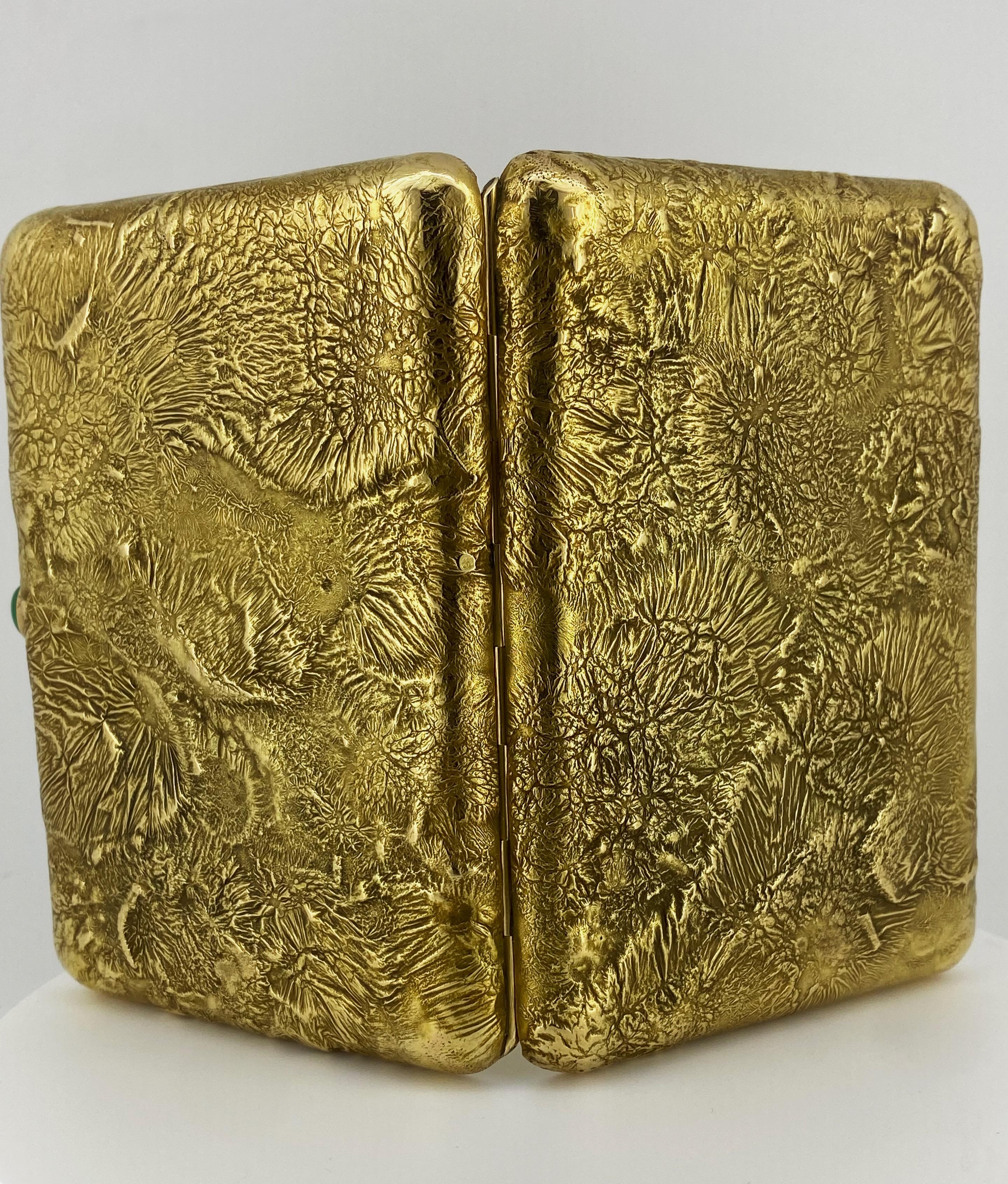 Russian Empire Fabergé 56 (14ct) Gold Samorodok Cigarette Case, St Petersburg, c1908-1917, V.B. For Sale