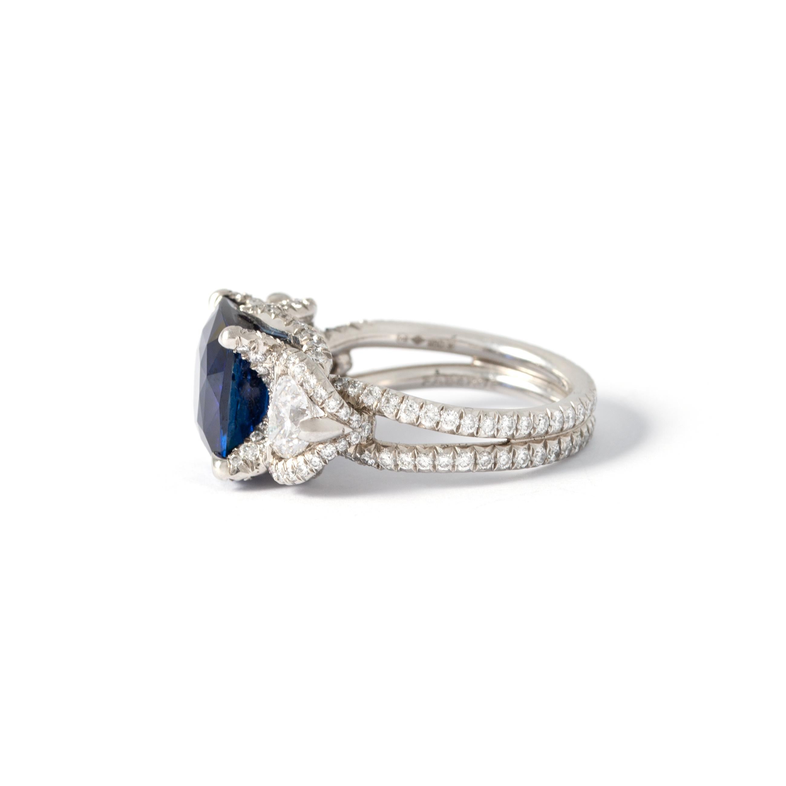 Fabergé 6.01 Carat Burmese Non Heated Natural Sapphire Diamond Ring 2