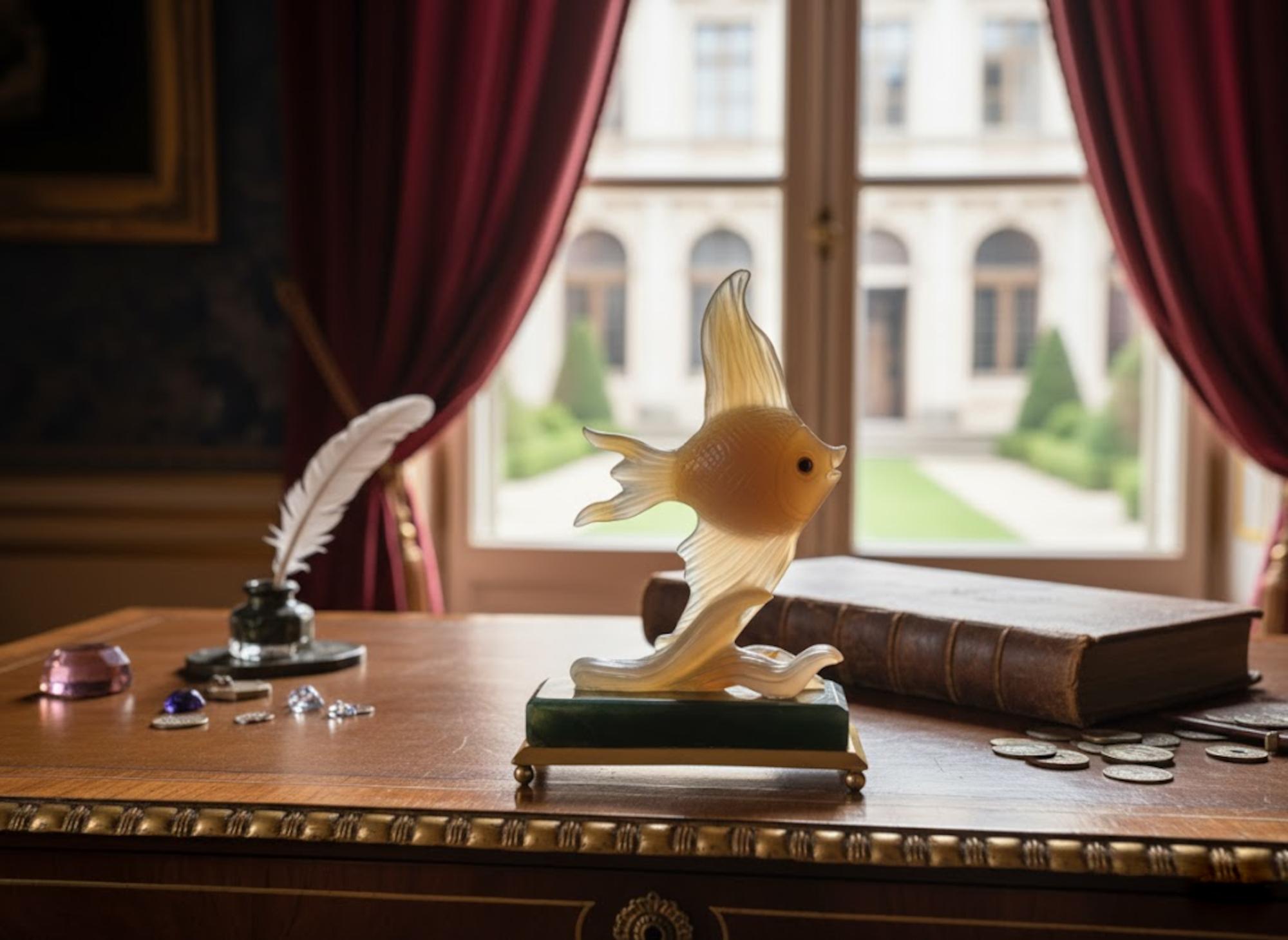 Fabergé Figurine poisson rouge en agate en vente 2