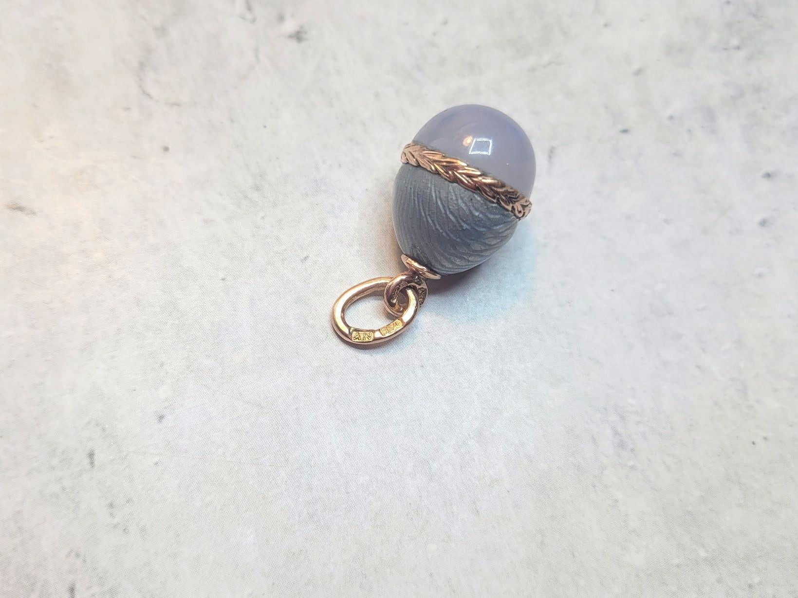 Fabergé Antique Imperial Guilloche Gold Egg Pendant, by Anders Johan Nevalainen 3