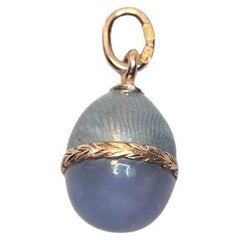 Fabergé Antique Imperial Guilloche Gold Egg Pendant, by Anders Johan Nevalainen