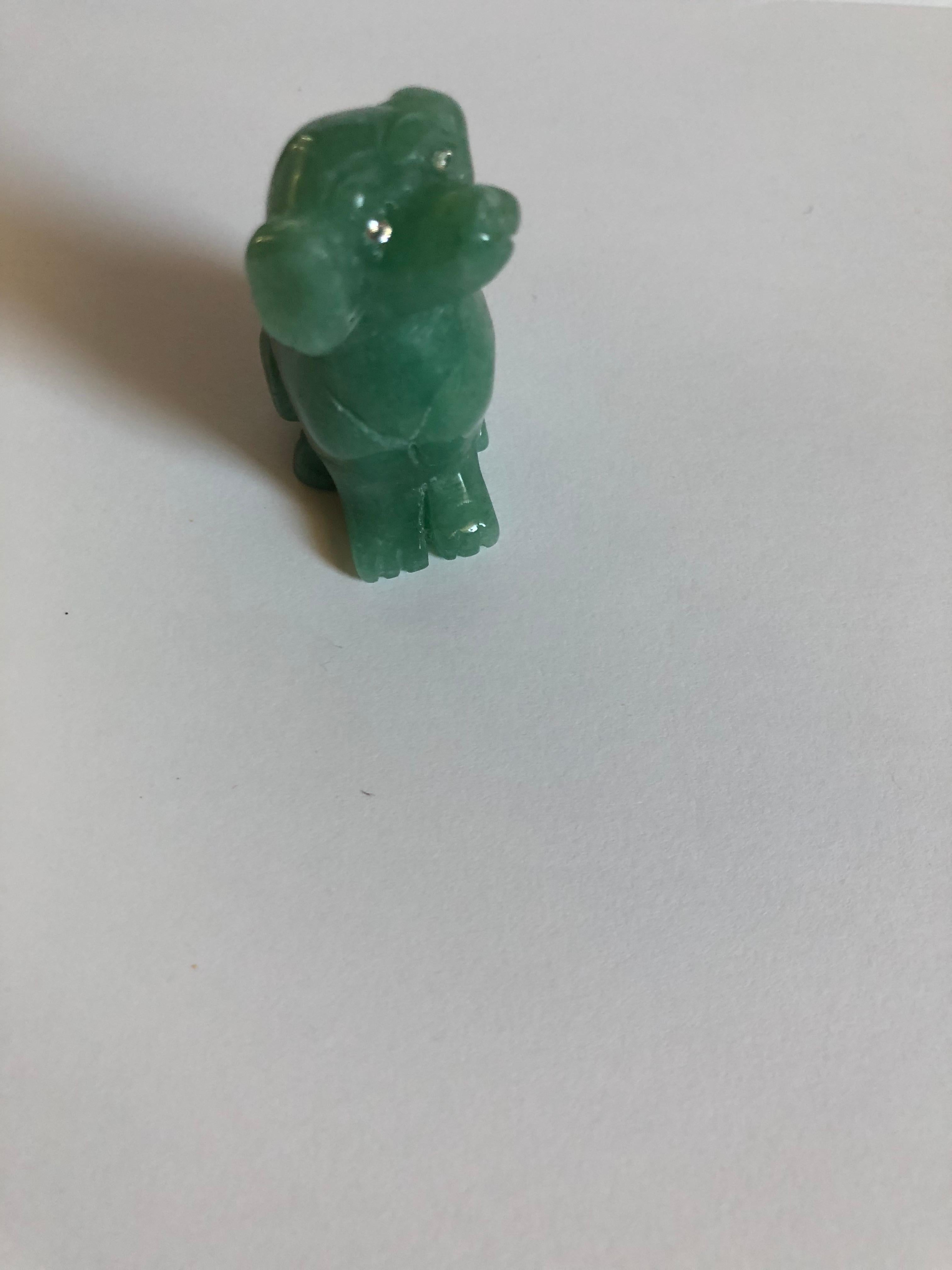 Faberge Antique Imperial Russian Dog Figure in Nephrite Stone with Diamond Eyes For Sale 5