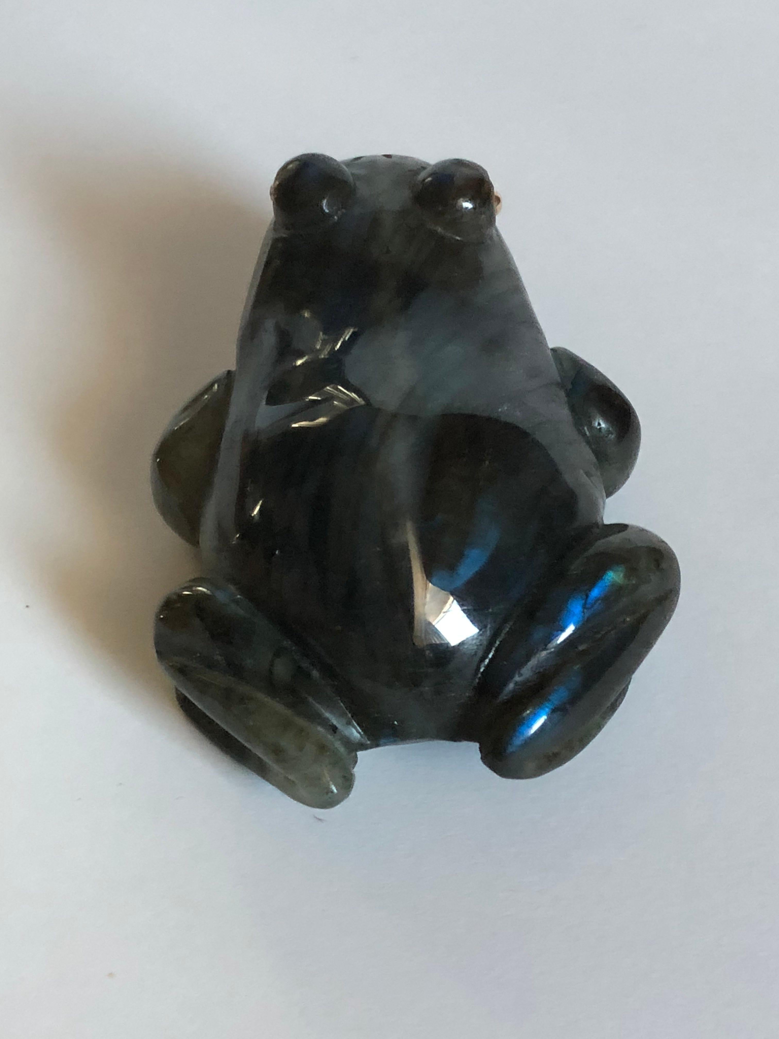 Old Mine Cut Faberge Antique Imperial Russian Miniature Frog Sculpture with Diamond Eyes For Sale