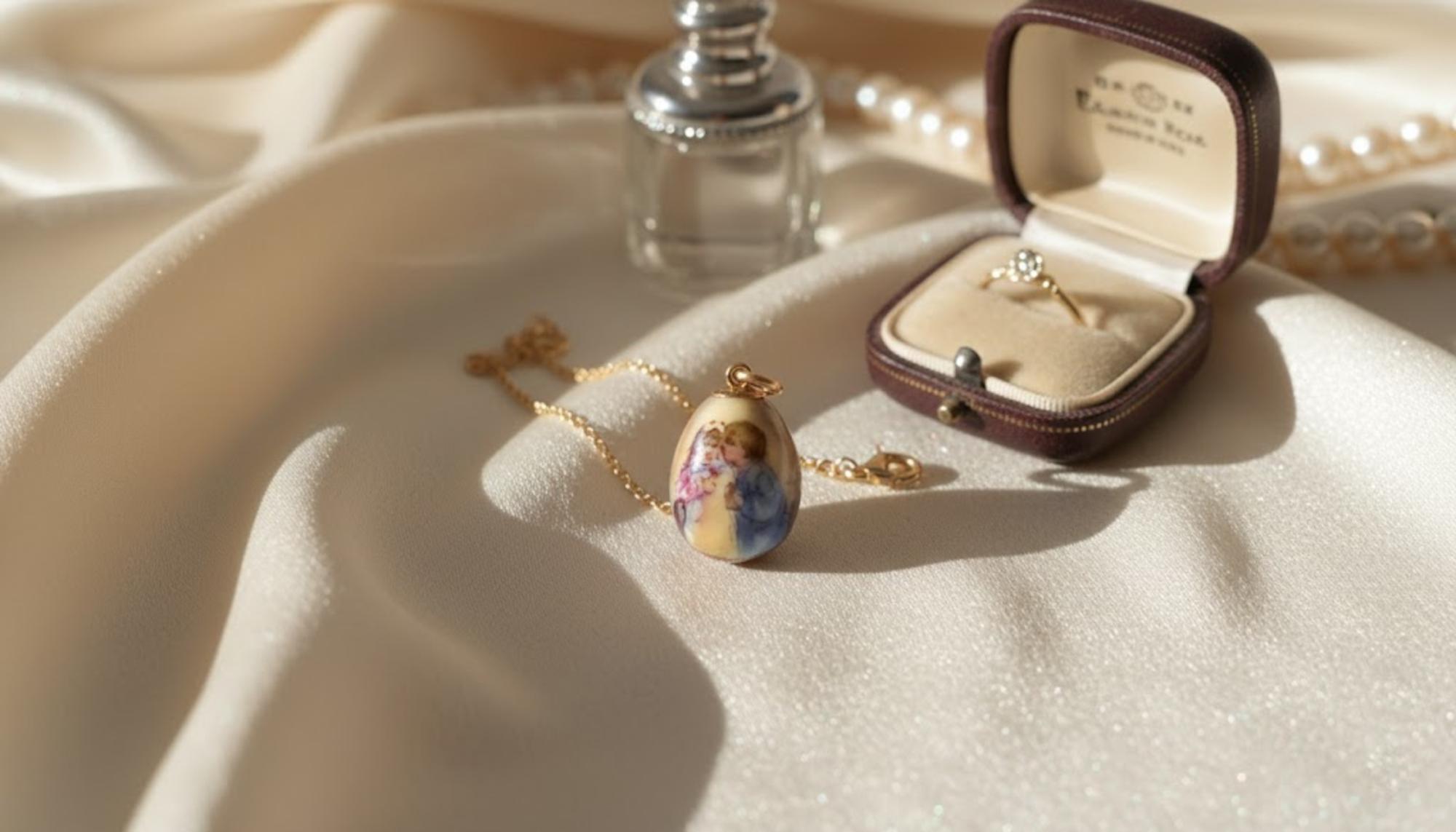 Ciondolo a forma di uovo in oro antico Faberge, maestro d'opera Andrei Adler in vendita 5