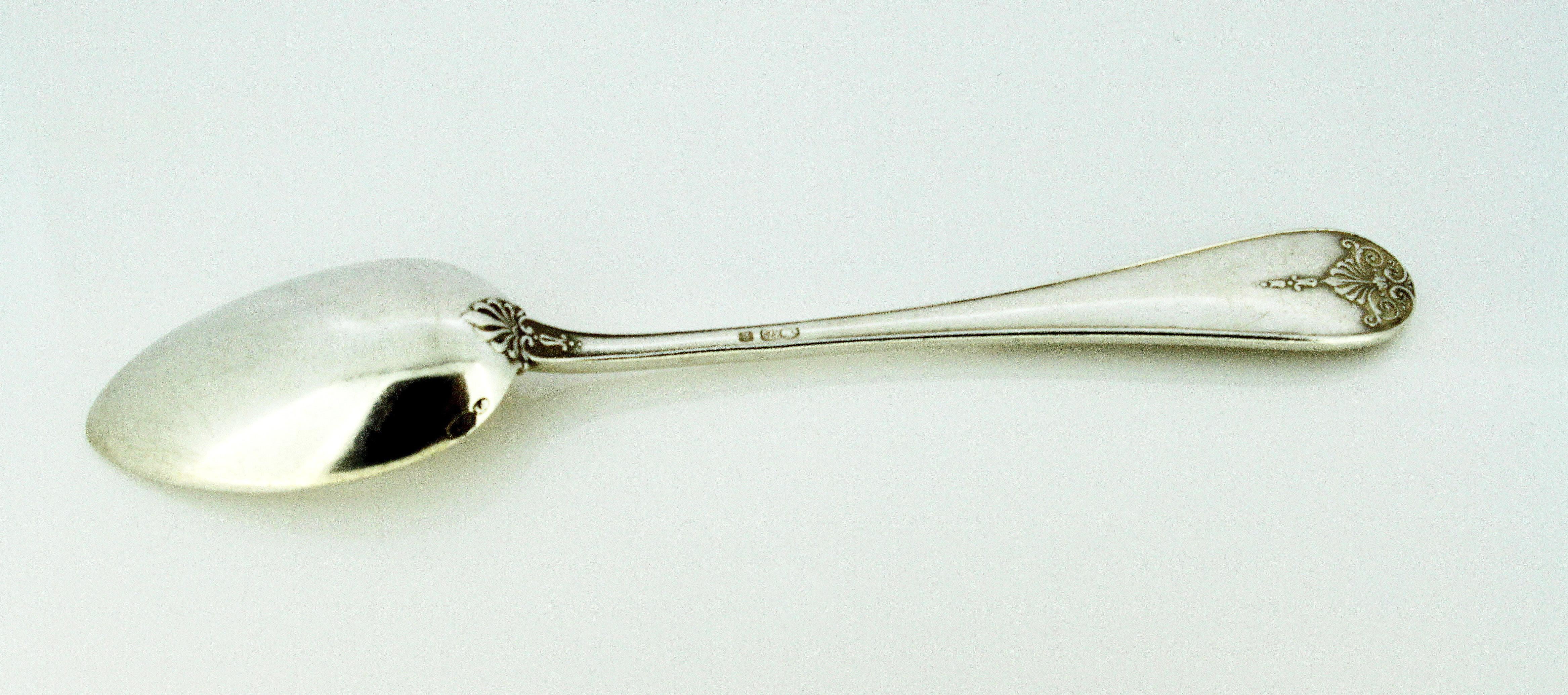 Fabergé Antique Russian Silver Tea Spoon, Late 19th Century In Excellent Condition In Braintree, GB