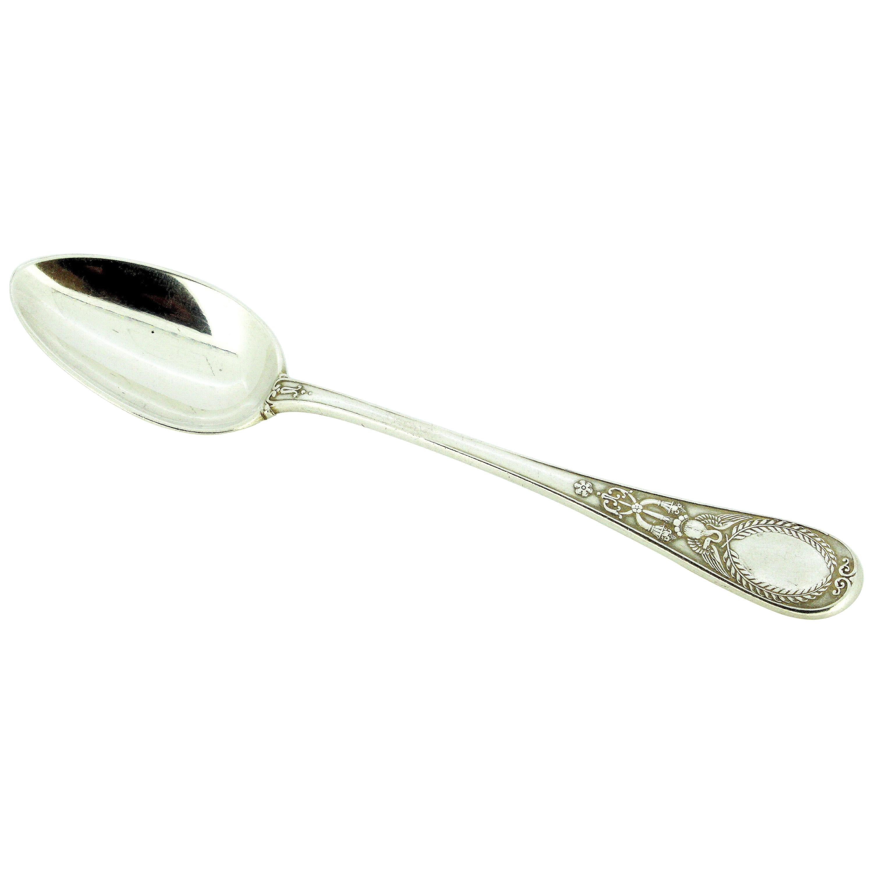 Fabergé Antique Russian Silver Tea Spoon, Late 19th Century