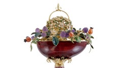 Fabergé Autumn-Egg, 18k Yellow Gold, Aubergine-Red Enamel,  Diamonds 3.34ct G VS