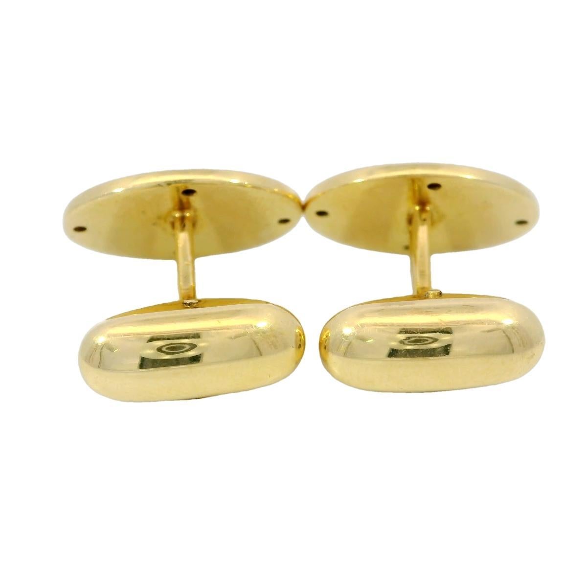 Fabergé Blaue Emaille und Diamanten Manschettenknöpfe aus 18K Gelbgold Limitierte Produktion im Zustand „Hervorragend“ im Angebot in Fairfield, CT